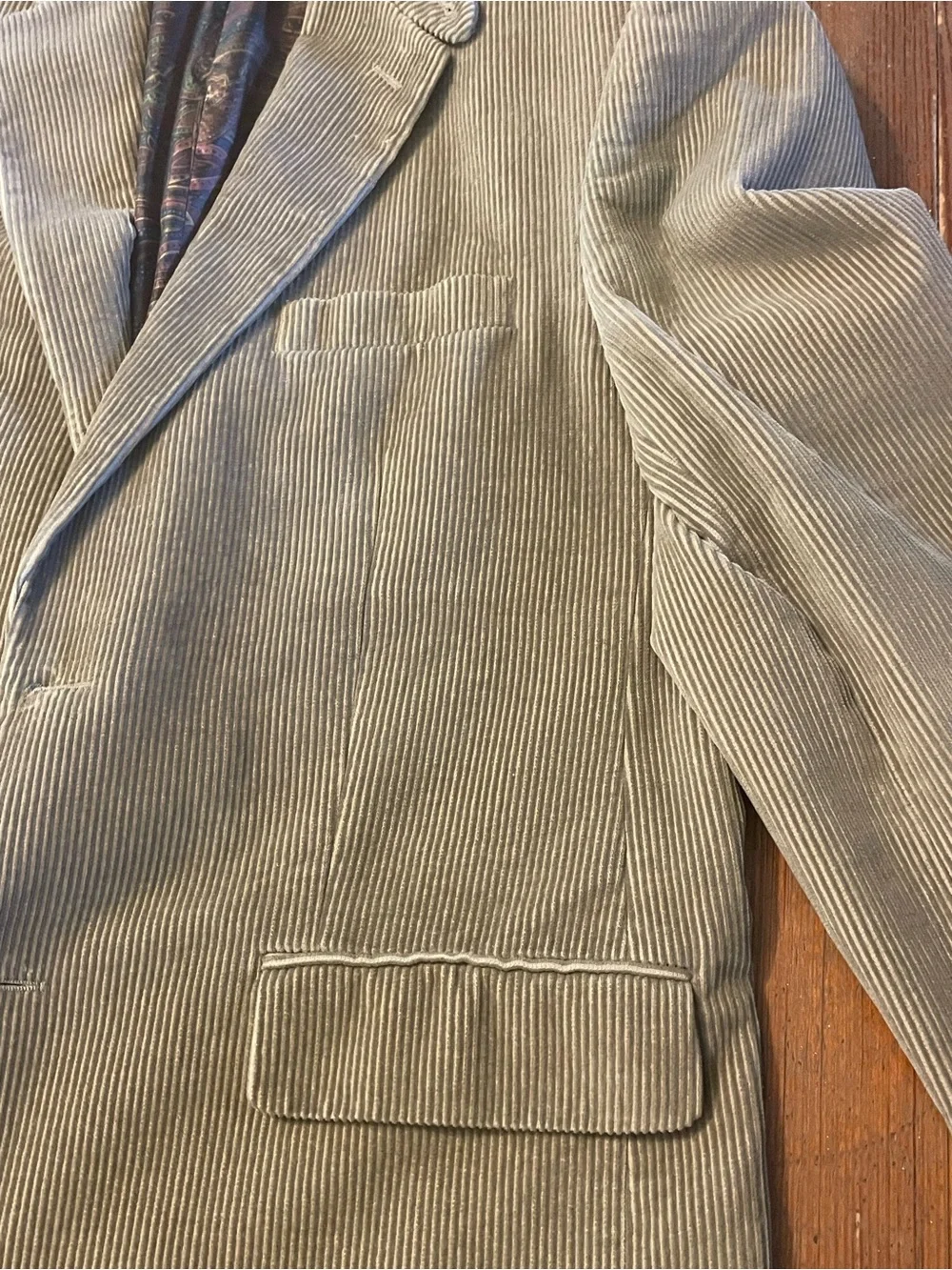 Lauren Ralph Lauren 40L Tan Corduroy Blazer - Dark Academia / Paisley Lined
